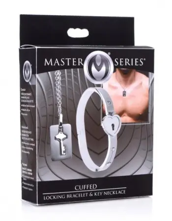Cuffed Locking Bracelet and Key Necklace
