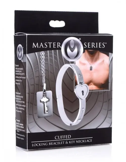 Cuffed Locking Bracelet and Key Necklace