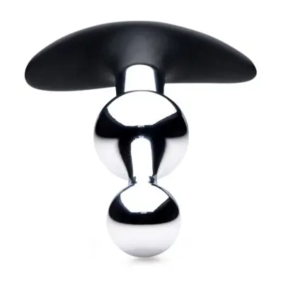 Dark Drop Metal and Silicone Beaded Anal Plug