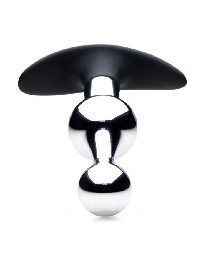 Dark Drop Metal and Silicone Beaded Anal Plug