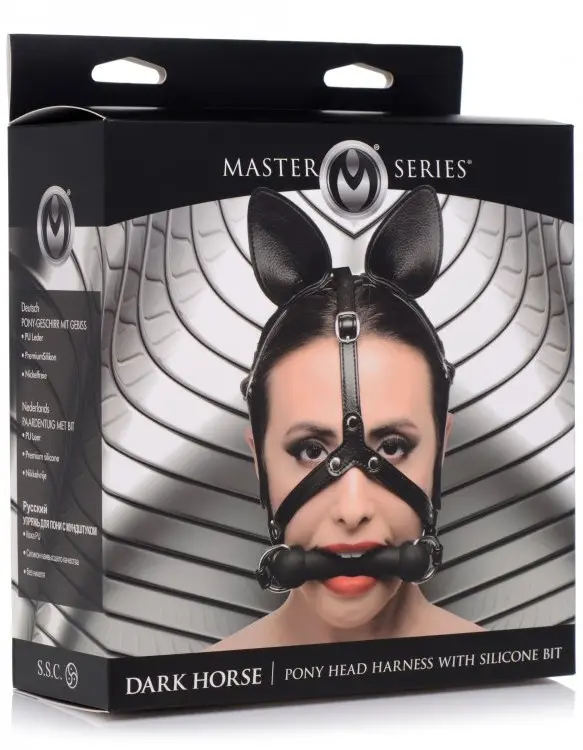 Dark Horse Pony Head Harness With Silicone Bit