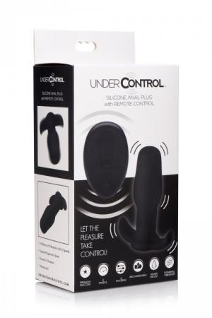 Silicone Anal Plug With Remote Control - Black