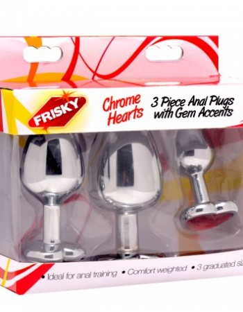Chrome Hearts 3 Piece Anal Plugs With Gem Accents