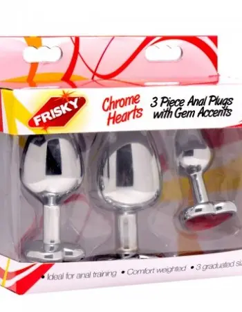 Chrome Hearts 3 Piece Anal Plugs With Gem Accents