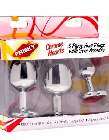 Chrome Hearts 3 Piece Anal Plugs With Gem Accents