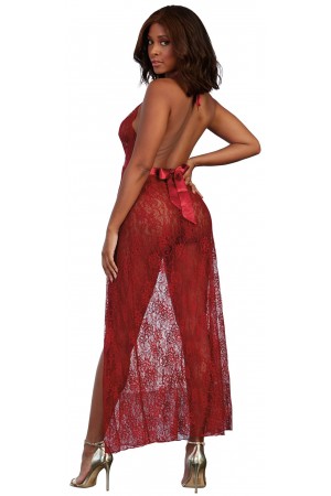 Gown, G-String - Small - Garnet