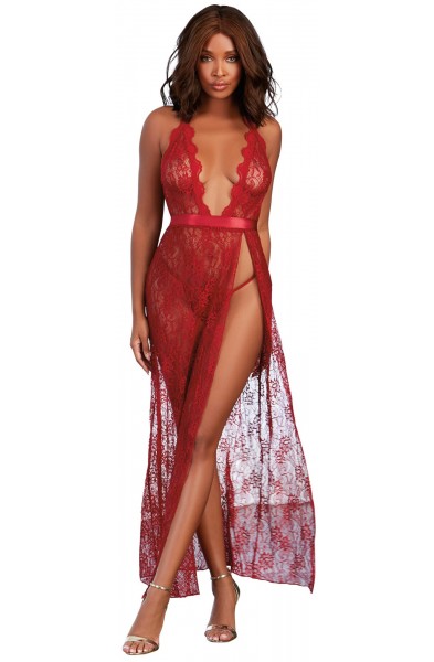 Gown, G-String - Small - Garnet