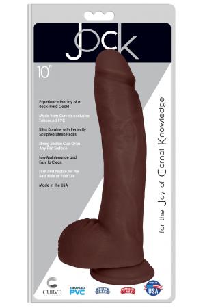 Jock 10 Inch Dong With Balls - Chocolate