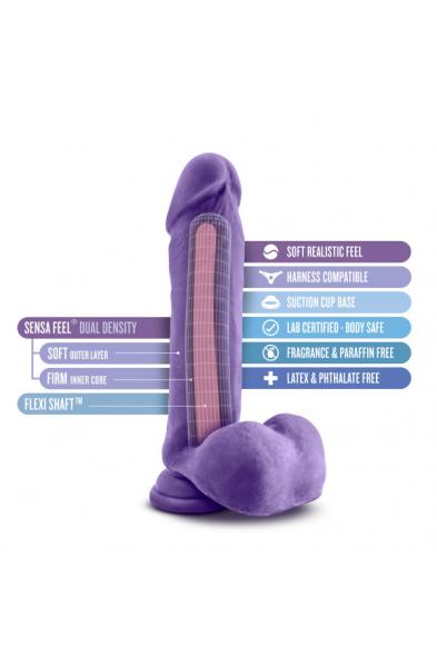 Au Natural - Bold - Hero - 8 Inch Dildo - Purple