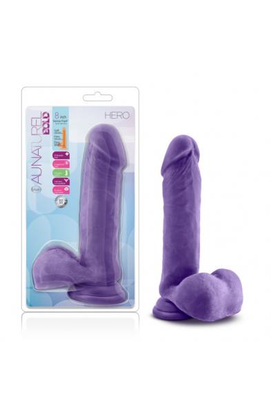 Au Natural - Bold - Hero - 8 Inch Dildo - Purple