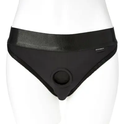 Em. Ex. Active Harness Wear Crotchless Silhouette - Black - Extra Small