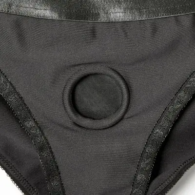 Em. Ex. Active Harness Wear Crotchless Silhouette - Black - Extra Small