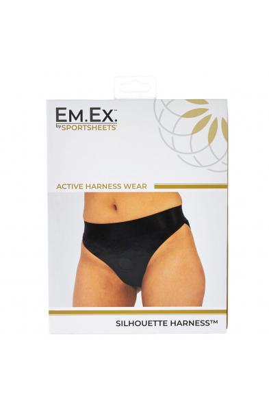 Em. Ex. Active Harness Wear Crotchless Silhouette - Black - Small