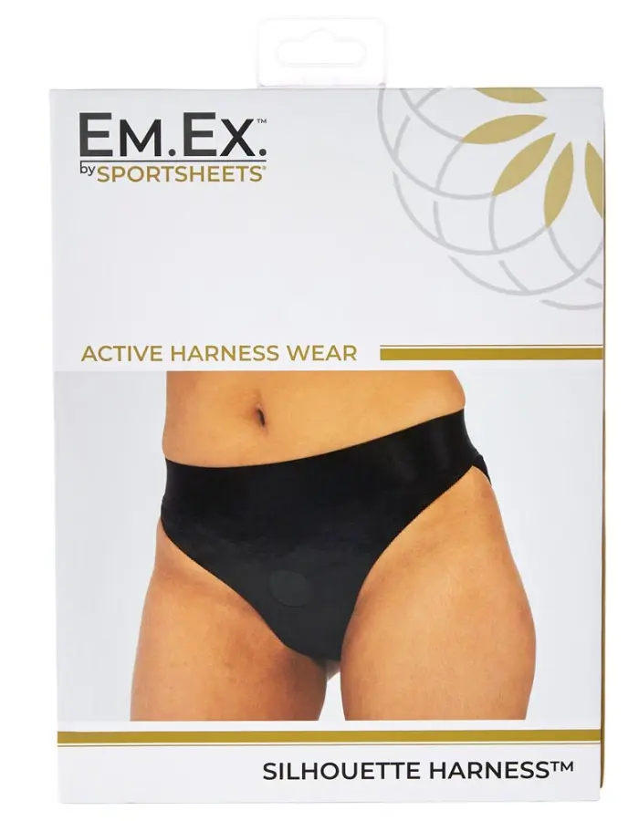 Em. Ex. Active Harness Wear Crotchless Silhouette - Black - Large