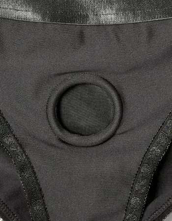 Em. Ex. Active Harness Wear Crotchless Silhouette - Black - Extra Large