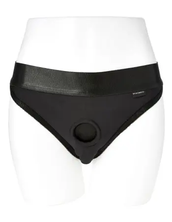 Em. Ex. Active Harness Wear Crotchless Silhouette - Black - Extra Large