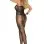 Fishnet and Lace Bodystocking With Open Crotch - Queen Size - Red