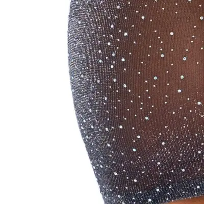 Shimmery Rhinestone Tube Dress - One Size - Black/silver