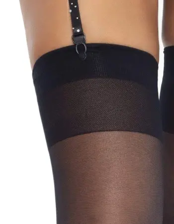 Rhinestone Garter Belt - One Size - Black