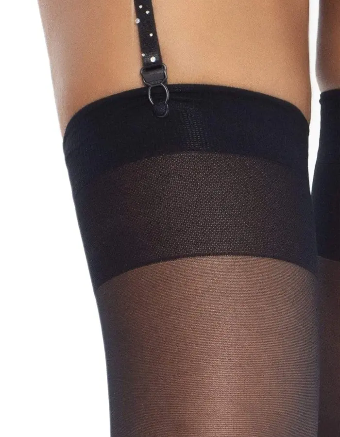 Rhinestone Garter Belt - One Size - Black