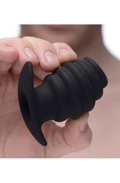 Hive Ass Tunnel Silicone Ribbed Hollow Anal Plug - Small