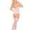 Lace Camisette G-String and Stockings - Queen Size - Baby Pink