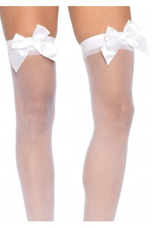 Sheer Thigh Highs - One Size - White