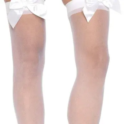 Sheer Thigh Highs - One Size - White