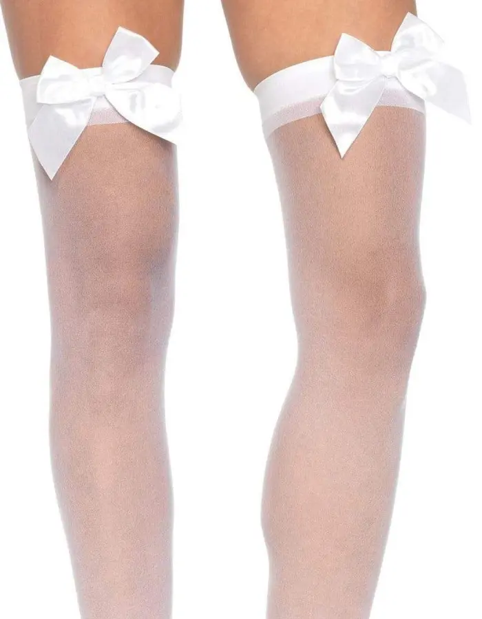 Sheer Thigh Highs - One Size - White