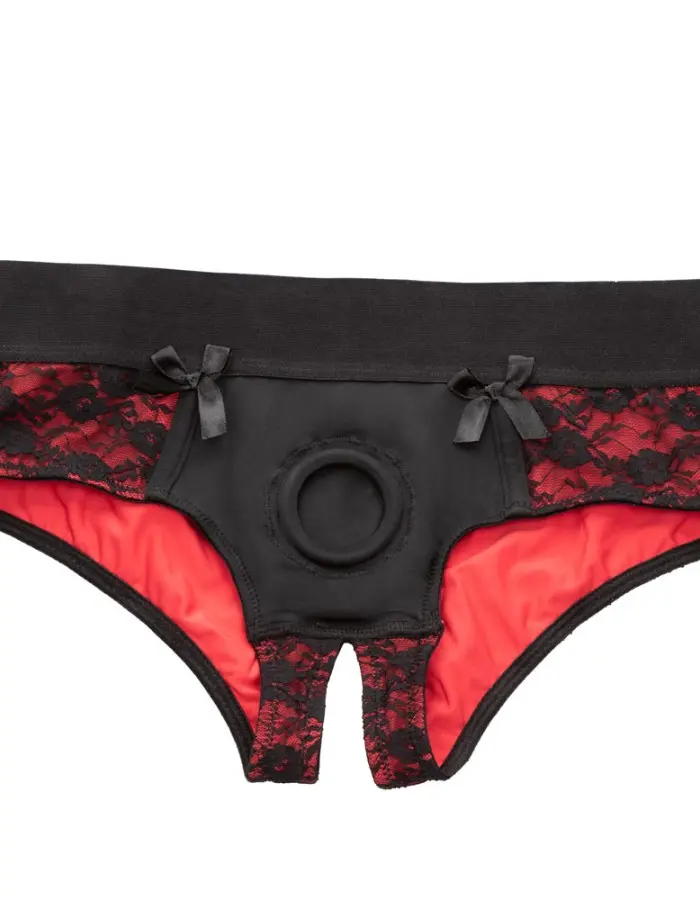Scandal Crotchless Pegging Panty Set - S/m