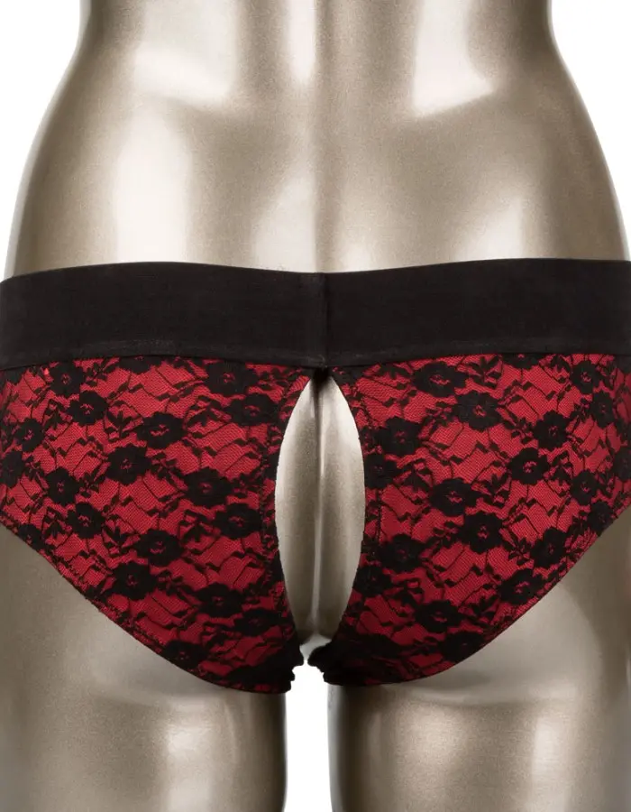 Scandal Crotchless Pegging Panty Set - S/m