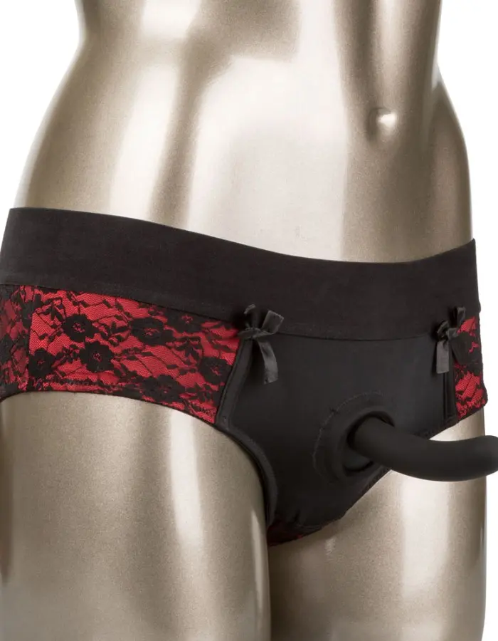 Scandal Crotchless Pegging Panty Set - S/m