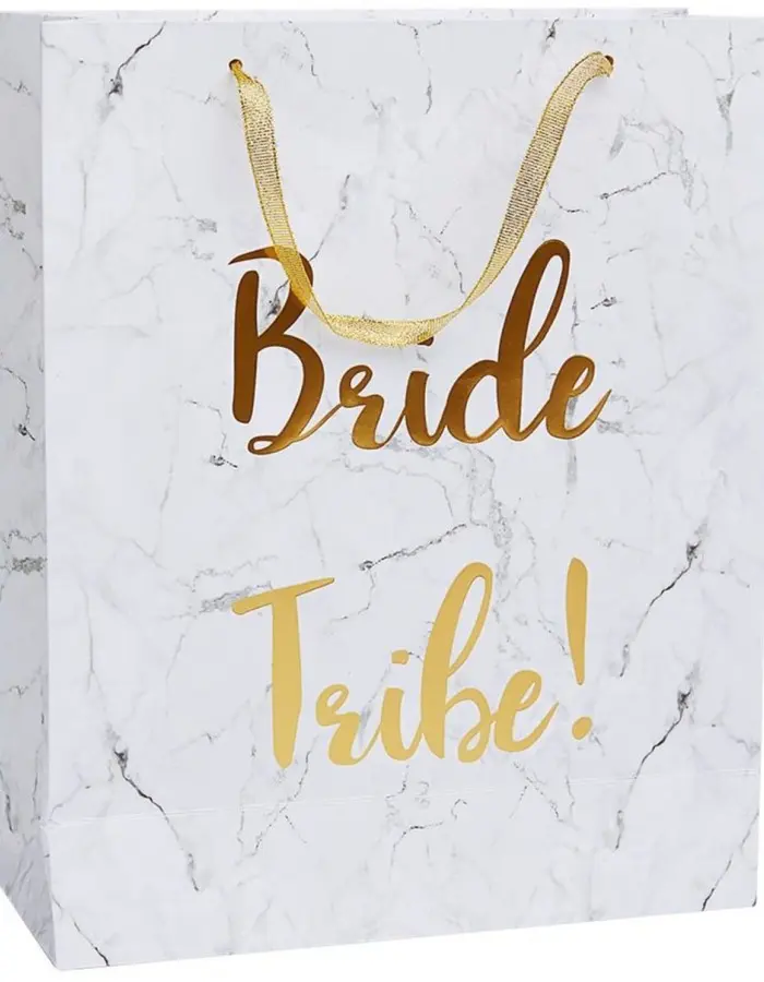 White and Gold Bride Tribe Gift Bag