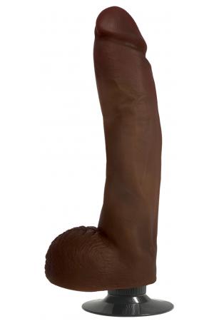 Jock 10 Inch Vibrating Dong With Balls Chocolate