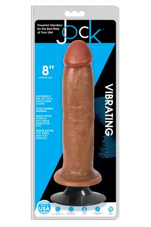 Jock 8 Inch Vibrating Dong No Balls Latte