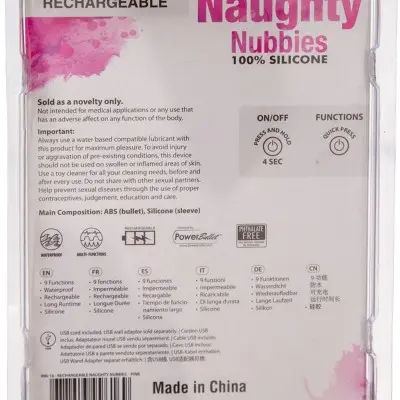 Naughty Nubbies - Rechargeable Silicone Massager - Pink