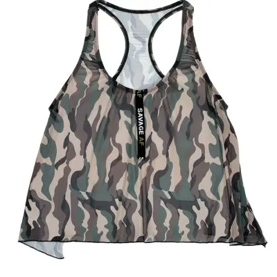 Savage Af Swing Top - Forest Camo - S/m