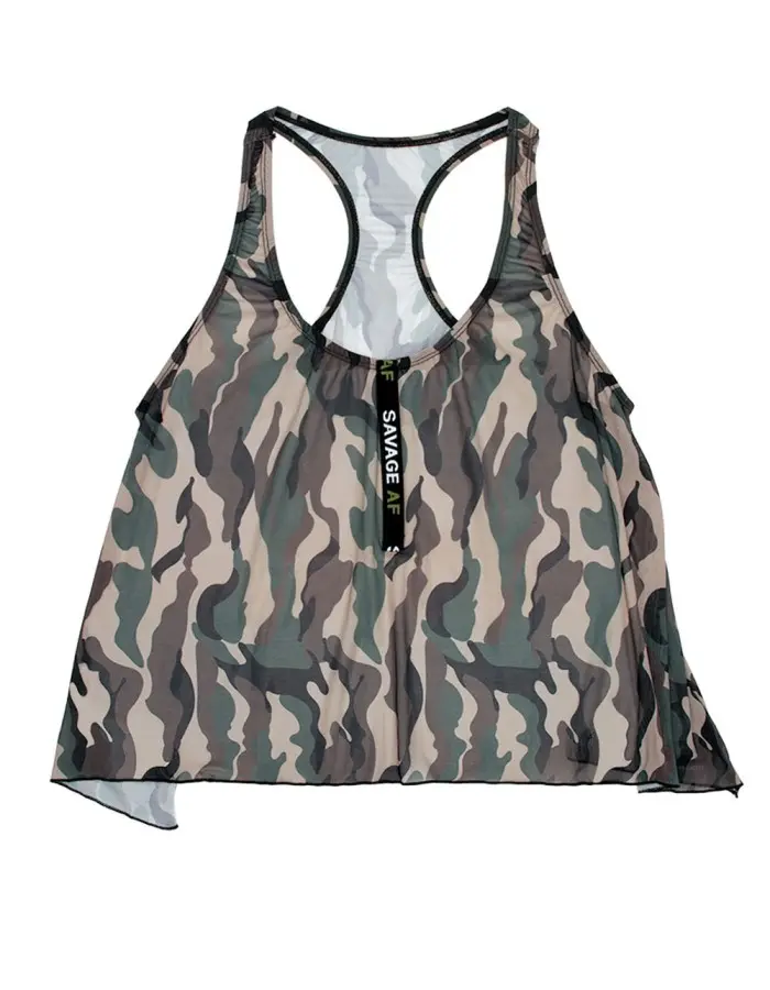 Savage Af Swing Top - Forest Camo - S/m