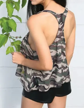 Savage Af Swing Top - Forest Camo - S/m