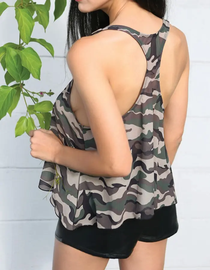 Savage Af Swing Top - Forest Camo - S/m