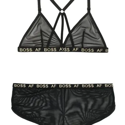 Boss Af Bralette and Shorts Set - Black - L/xl