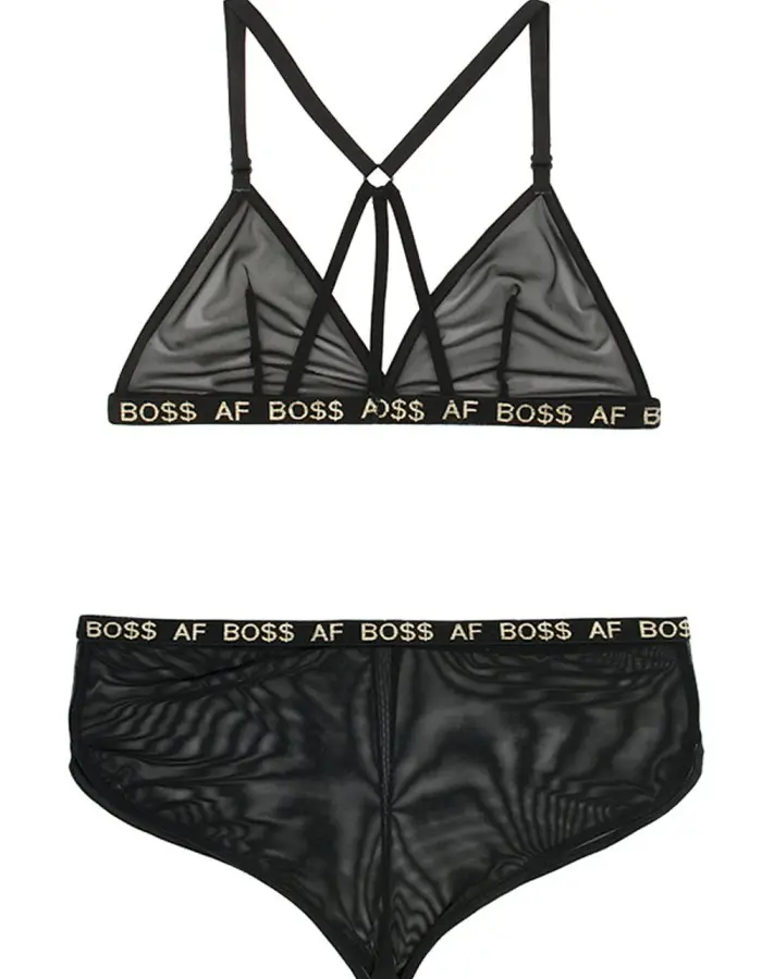 Boss Af Bralette and Shorts Set - Black - L/xl