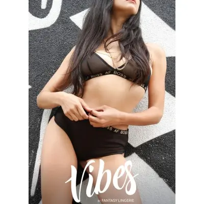 Boss Af Bralette and Shorts Set - Black - L/xl