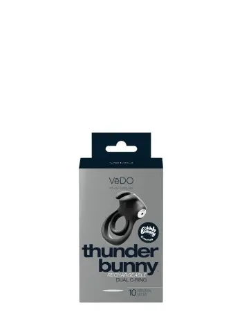 Thunder Bunny Rechargeable Dual Ring - Black Pearl