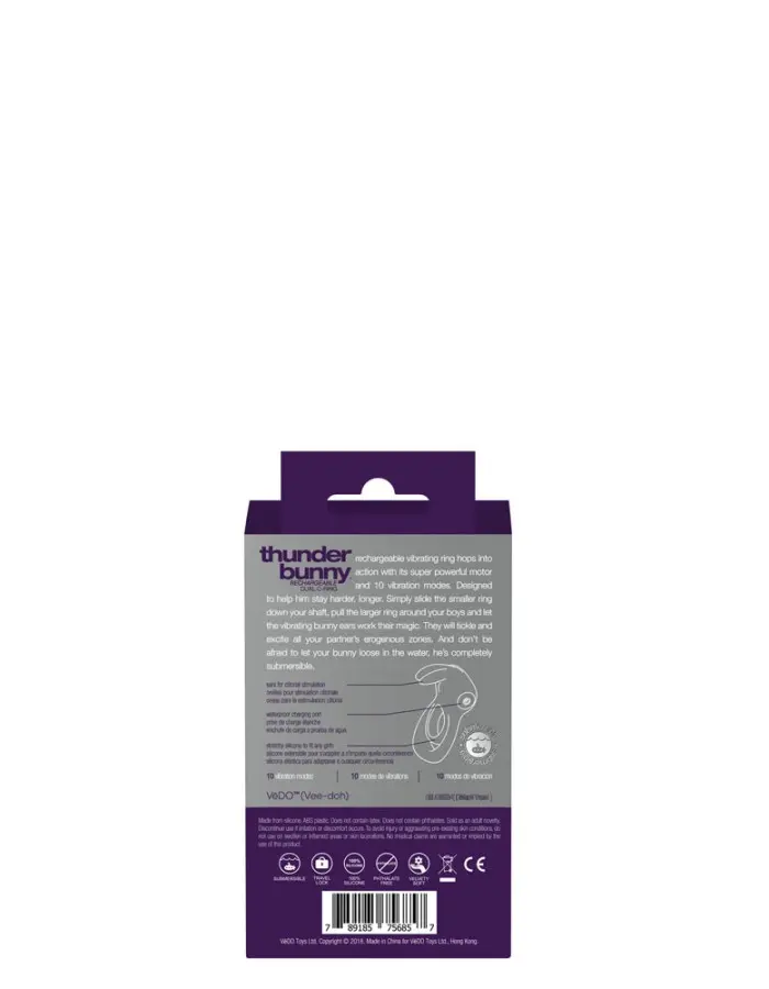 Thunder Bunny Rechargeable Dual Ring - Perfectly Purple