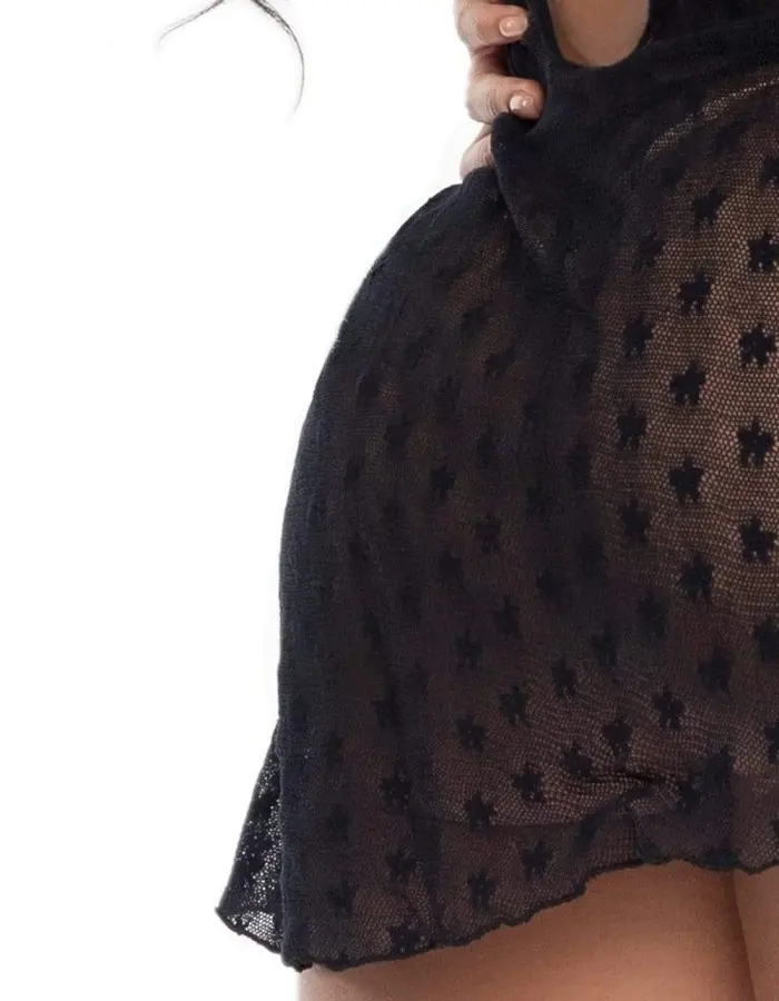 Mesh Babydoll - Black - M/l