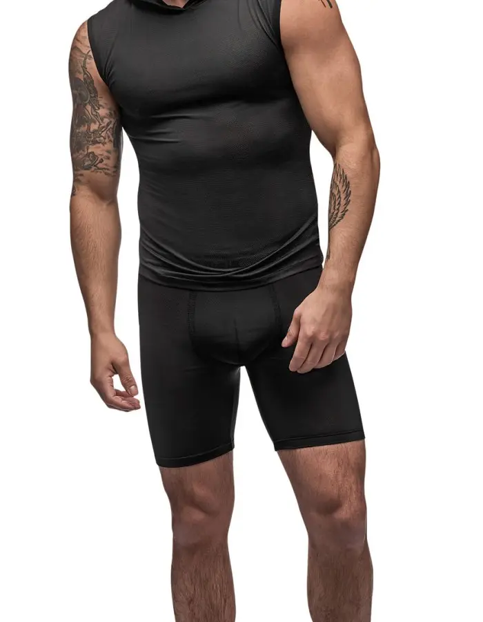 Black Nite Hoodie Tank - Black - Large