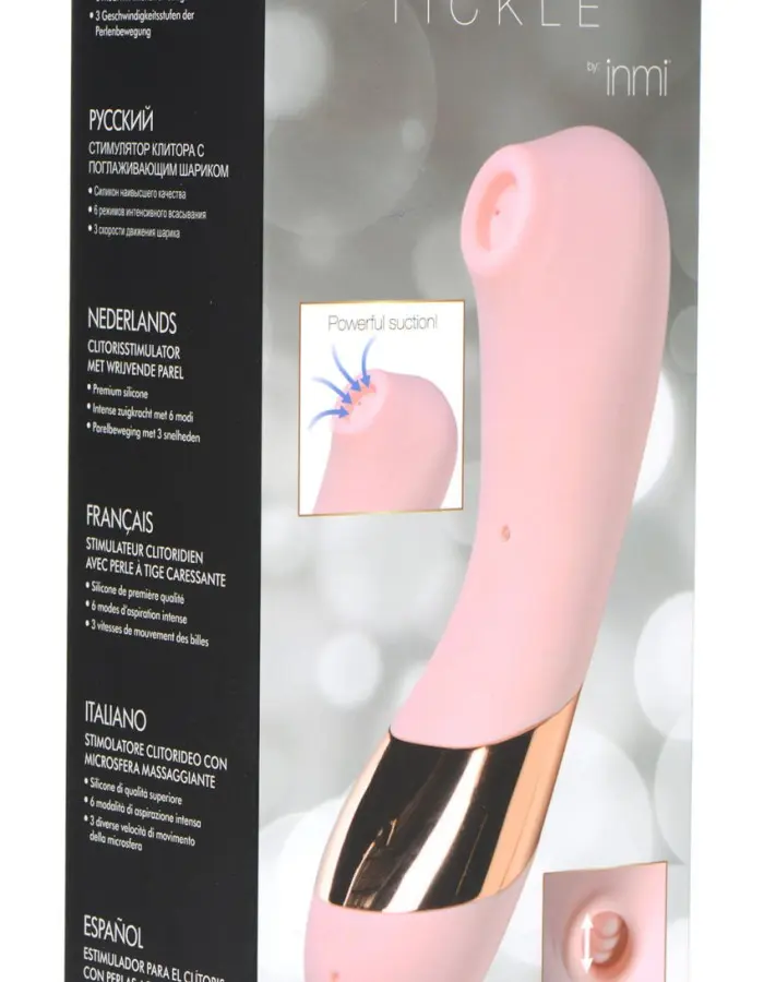 Shegasm Tickle Tickling Clit Stimulator With Suction - Pink
