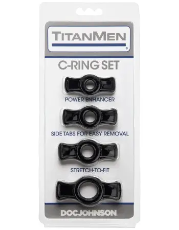 Titanmen Cock Ring Set - Black