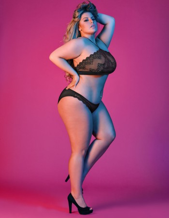 Sexy Time Halter Bandeau and Panty Set - Black -  1x-3x